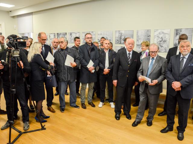 Presentation of the interactzive narrative and photo exhibition "Ahmići-48 Hours of Ashes and Blood", photo Ajdin Kamber