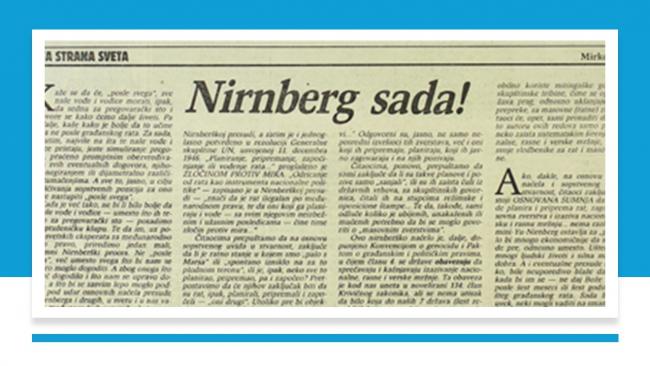 Faksimil teksta Mirka Klarin iz Borbe  maj, 1991. godine